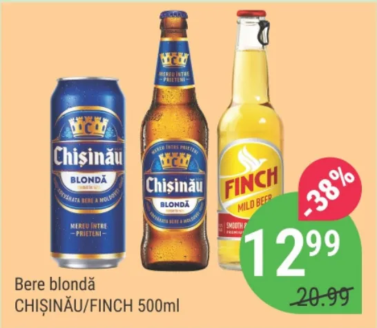 Bere blondă CHIȘINĂU/FINCH, 500 ml