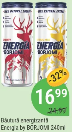 Енергетичний напій Energia by BORJOMI, 240 мл