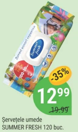 SUMMER FRESH Șervețele umede, 120 buc.