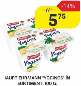 Iaurt EHRMANN „YOGINOS” în sortiment, 100 g
