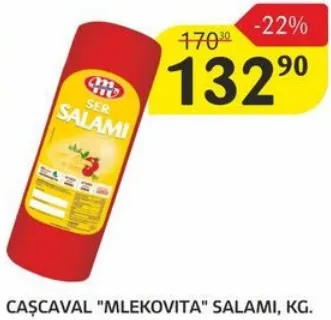 Cașcaval „MLEKOVITA” Salami, kg