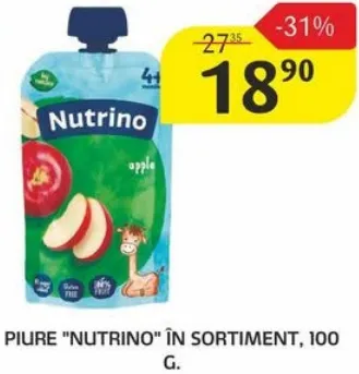 Piure „NUTRINO” în sortiment, 100 g