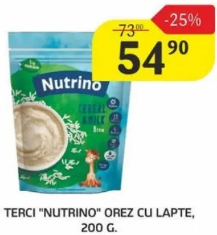 NUTRINO Terci de orez cu lapte, 200 g