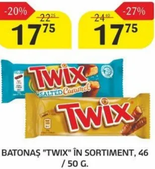 Baton TWIX în sortiment, 46 / 50 g