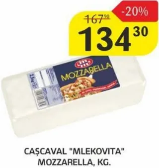 MLEKOVITA cașcaval Mozzarella, kg