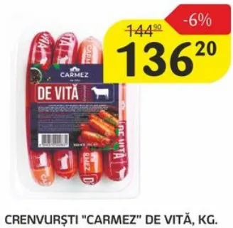 Crenvurști de vită „CARMEZ”, kg