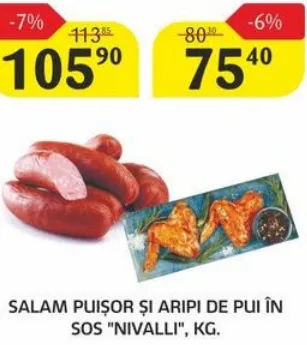 Aripi de pui în sos NIVALLI, kg
