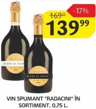Vin spumant „RADACINI” în sortiment, 0,75 L
