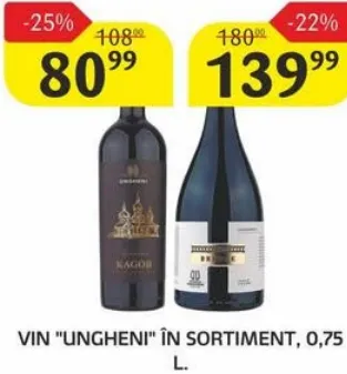 Vin UNGHENI în sortiment, 0,75 l