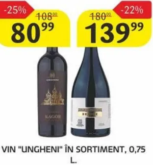 Vin UNGHENI în sortiment, 0,75 l