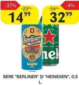 Bere „BERLINER” și „HEINEKEN”, 0,5 l