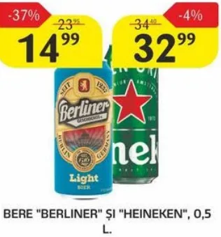 Bere BERLINER și HEINEKEN, 0,5 l