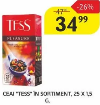 TESS Ceai, în sortiment, 25 × 1,5 g