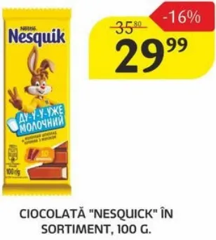 Ciocolată Nesquik, în sortiment, 100 g