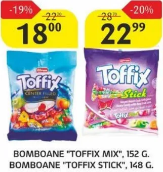 Bomboane TOFFIX Stick, 148 g