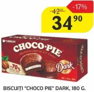 Biscuiți ORION CHOCO PIE Dark, 180 g