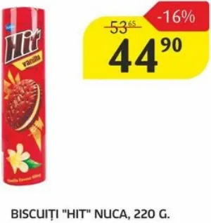 Biscuiți „HIT” cu nucă, 220 g