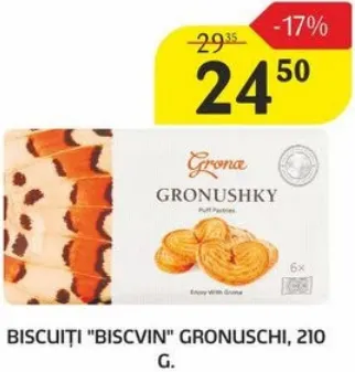 Biscuiți BISCVIN Gronuschi, 210 g