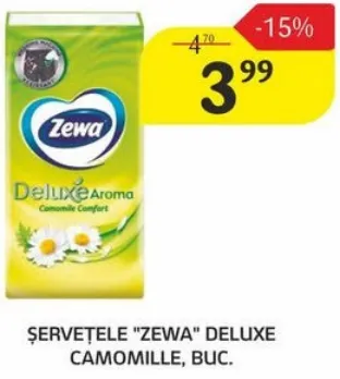 Șervețele ZEWA Deluxe Camomille, buc.