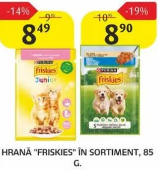 Hrană PURINA FRISKIES, în sortiment, 85 g