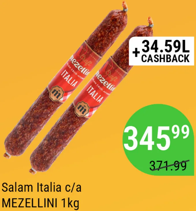 Сырокопчёная салями «Italia» MEZELLINI, 1 кг