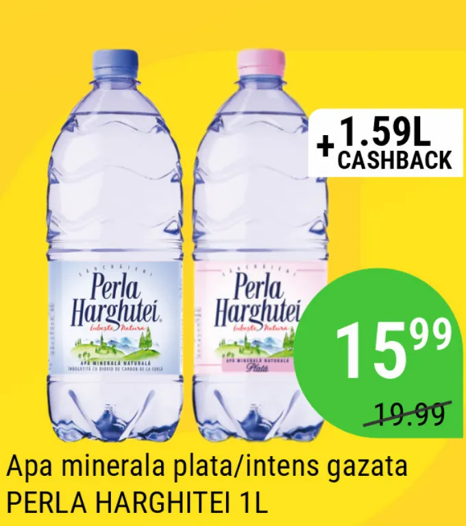 Минеральная вода PERLA HARGHITEI, негазированная/сильногазированная, 1 л