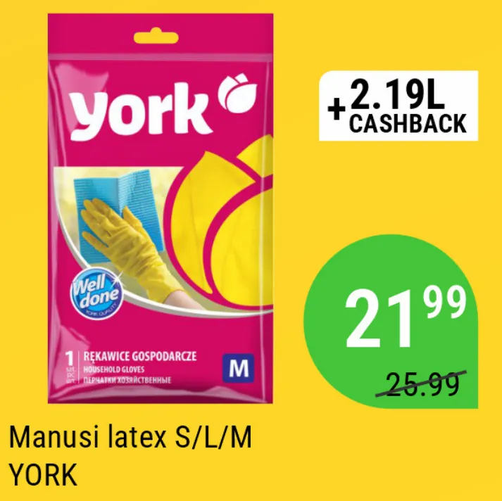 Mănuși din latex YORK, mărimi S/L/M