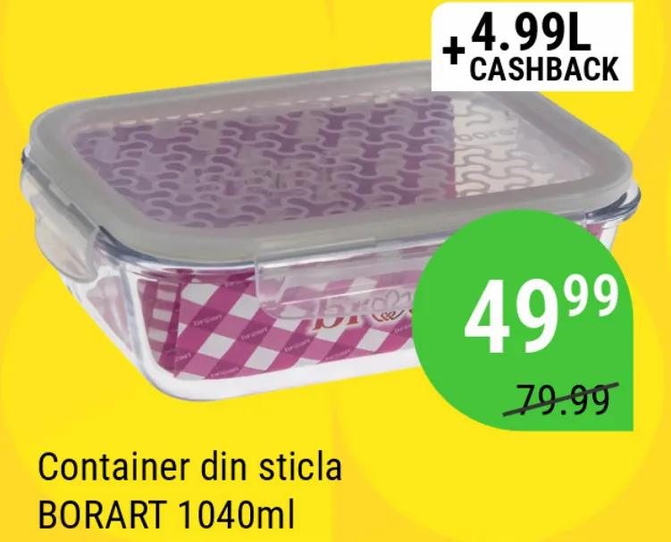 Стеклянный контейнер BORART, 1040 мл