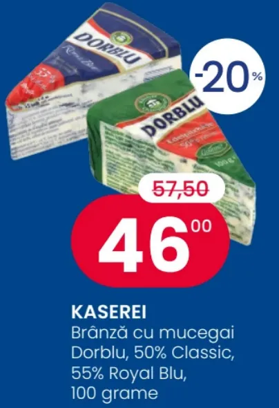 KASEREI Сыр с плесенью Dorblu Classic, 50% / Royal Blu, 55%, 100 г