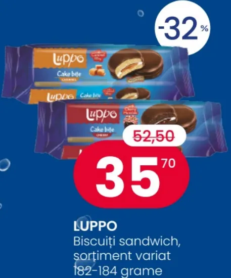 LUPPO, печенье-сэндвич в ассортименте, 182–184 г