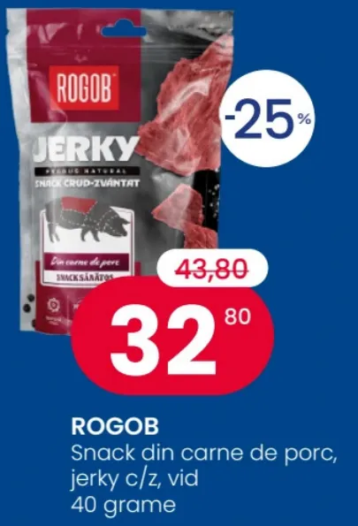 ROGOB Снек из свинины, джерки c/z, в вакуумной упаковке