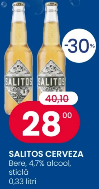 SALITOS CERVEZA, пиво, 4,7% алкоголя, стеклянная бутылка 0,33 л