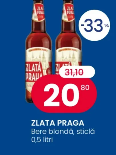 ZLATA PRAGA Світле пиво, скляна пляшка, 0,5 л