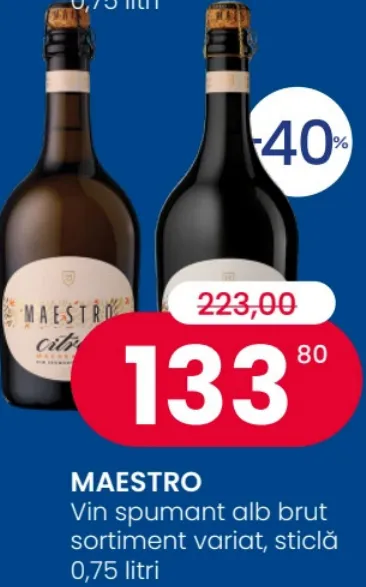 MAESTRO vin spumant alb brut, sortiment variat, 0,75 litri