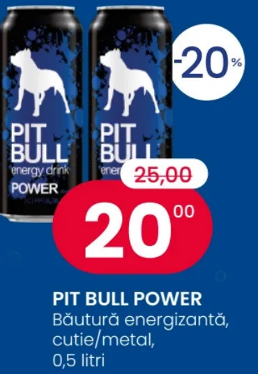 PIT BULL POWER — энергетический напиток в металлической банке, 0,5 л