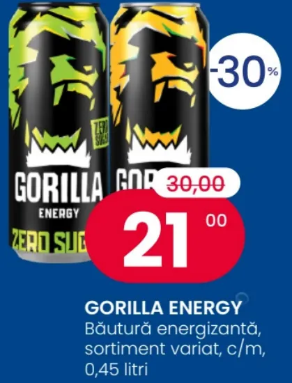 GORILLA ENERGY Băutură energizantă, sortiment variat, cutie metalică, 0,45 L