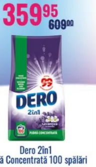Pudră concentrată Dero 2în1, 100 de spălări