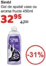 Gel Simbl pentru spălarea vaselor, cu aromă de fructe