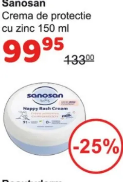 Защитный крем с цинком Sanosan, 150 мл