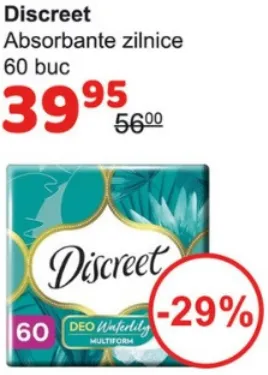 Absorbante zilnice Discreet, 60 buc.