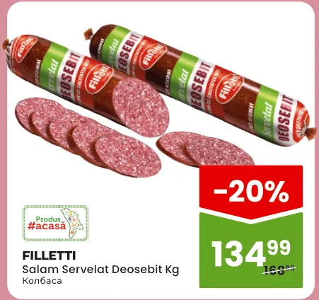 Salam FILLETTI Servelat Deosebit, kg