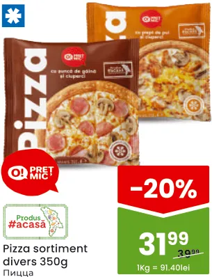 Pizza O! PREȚ MIC, sortiment divers, 350 g