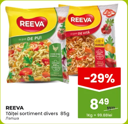 Tăiței REEVA, în sortiment, 85 g