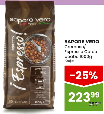 SAPORE VERO Cafea boabe Cremoso/Espresso, 1000 g