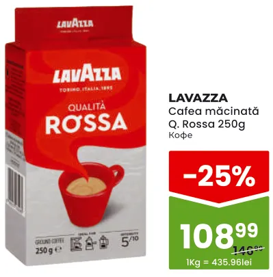 LAVAZZA cafea măcinată Q. Rossa, 250 g