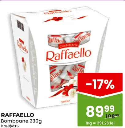Bomboane RAFFAELLO, 230 g