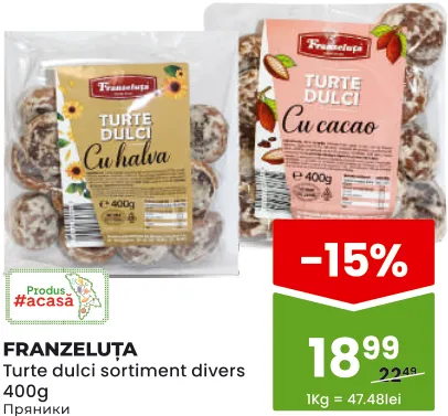FRANZELUȚA Turte dulci, sortiment divers, 400 g