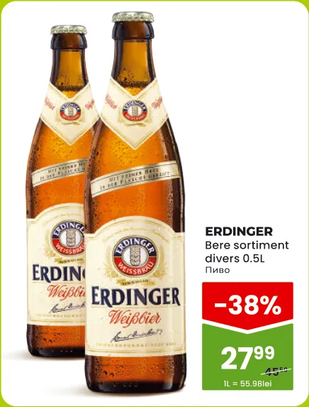 ERDINGER Bere în sortiment, 0,5 l