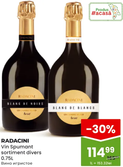 Vin spumant RADACINI, sortiment divers, 0,75 l