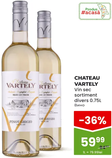 CHATEAU VARTELY Vin sec în sortiment, 0,75 l